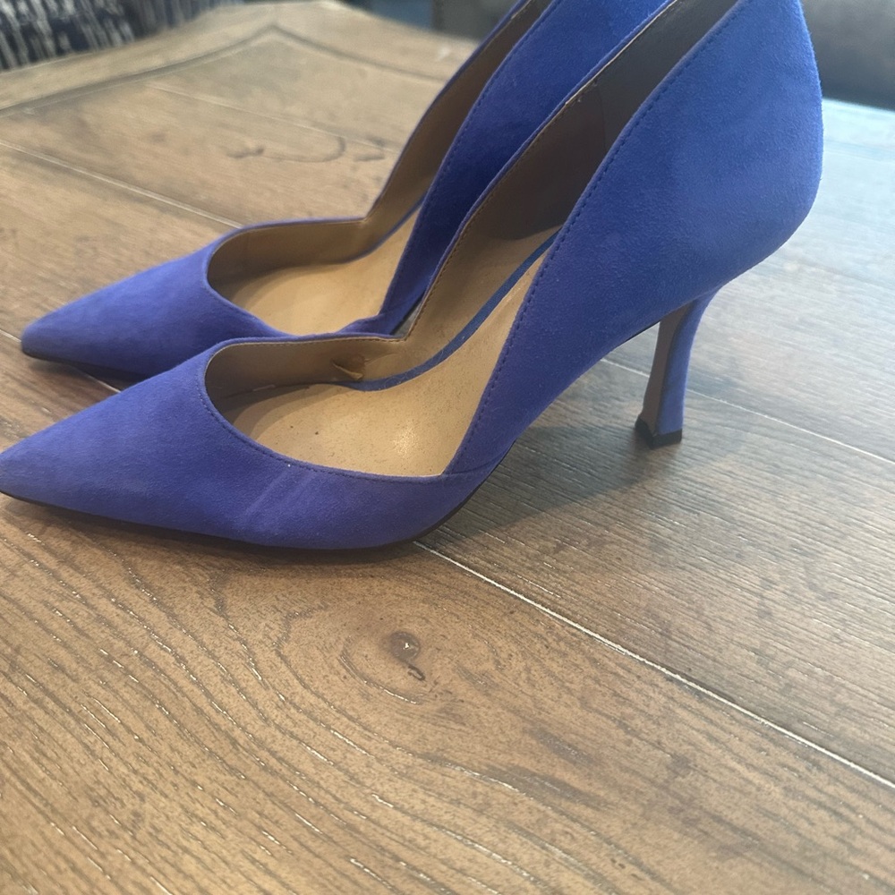 Ann Taylor Blue Suede Heels